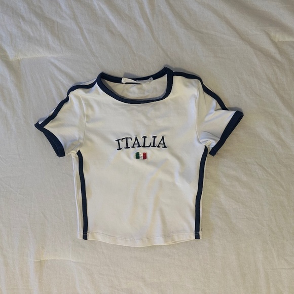Italia Cropped Baby Tee - Picture 1 of 2